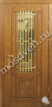 Светлая парадная железная дверь с ковкой - купить от производителя Мосдвери Светлая парадная железная дверь с ковкой