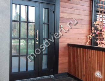 Входная стеклянная дверь полуторная для дачи темная МТД-3436 - купить от производителя Мосдвери Входная стеклянная дверь полуторная для дачи темная МТД-3436