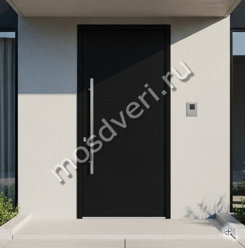 Высокая входная дверь в коттедж черная - купить от производителя Мосдвери Высокая входная дверь в коттедж черная